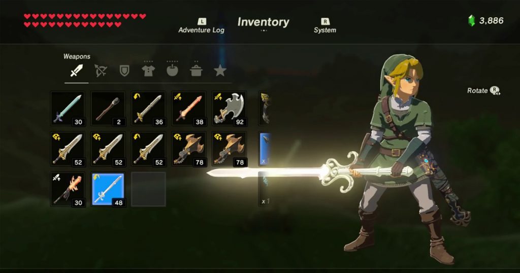 Breath Of The Wild Player Finally Acquires Rare Powerful Weapon To 9199