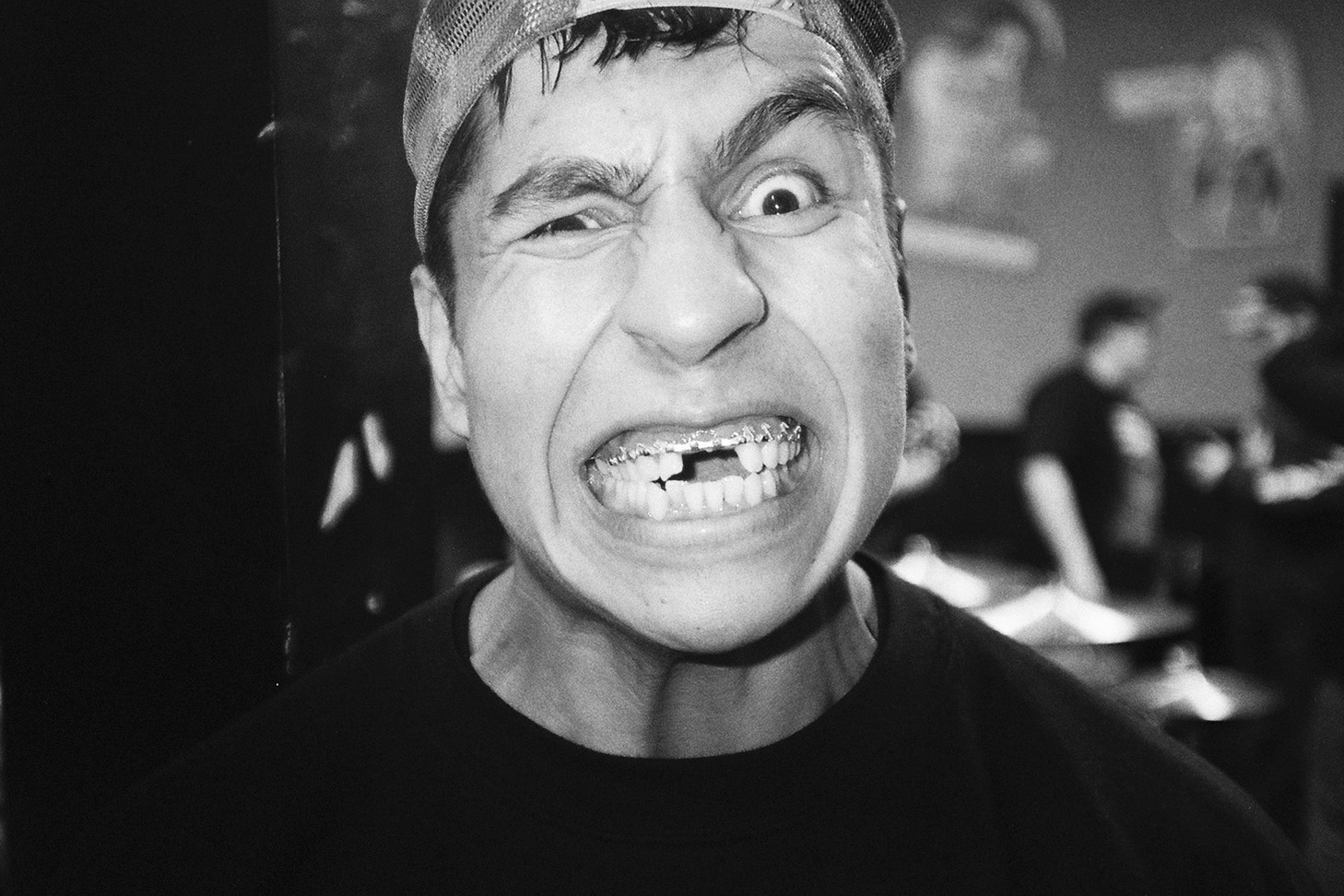 Walter Delgado of Rotting Out with makeup.