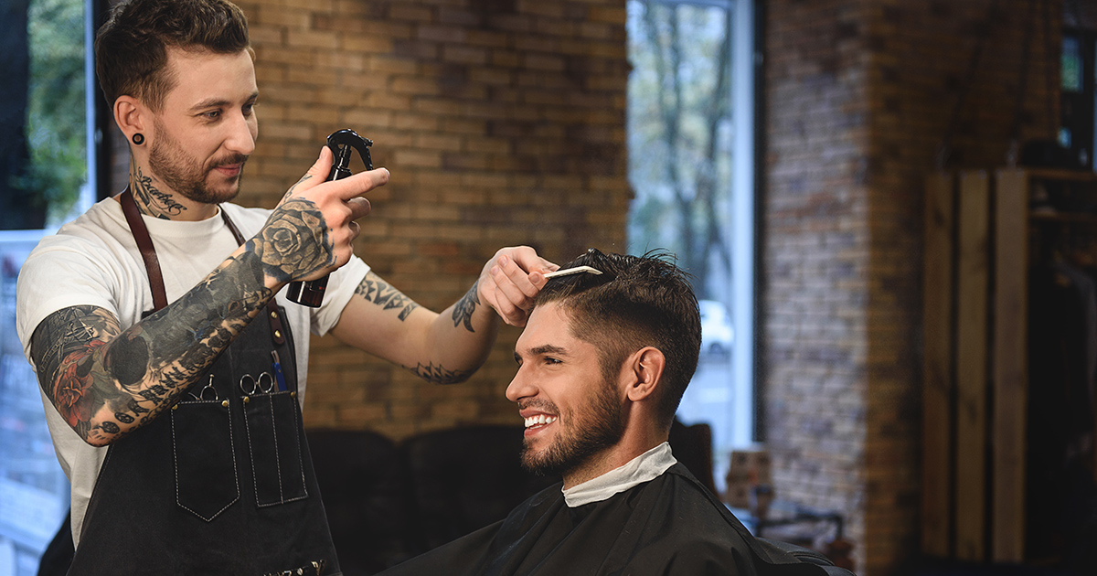 barber, haircut, tattooed