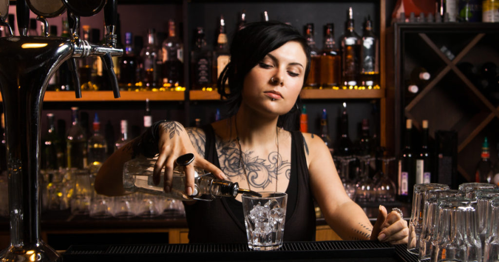 bars with naked bartender