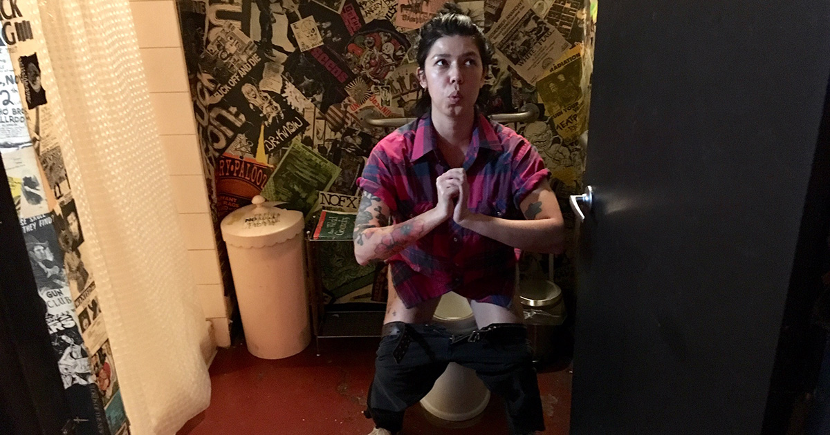 woman, squat, toilet