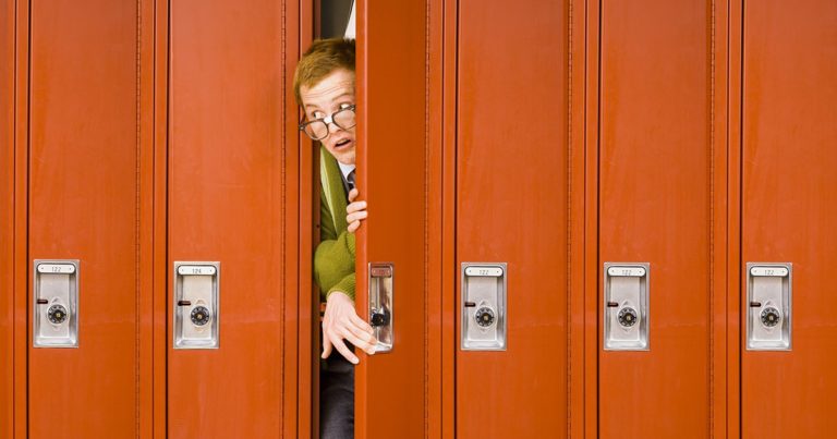 Awkward Teen Tries to Hide in Locker Next to Crush During School Shooting