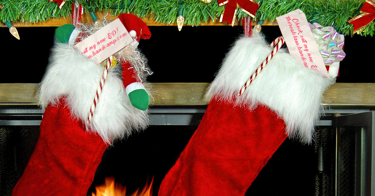 santa, christmas, stocking, bandcamp