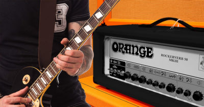 shy, black, orange amp