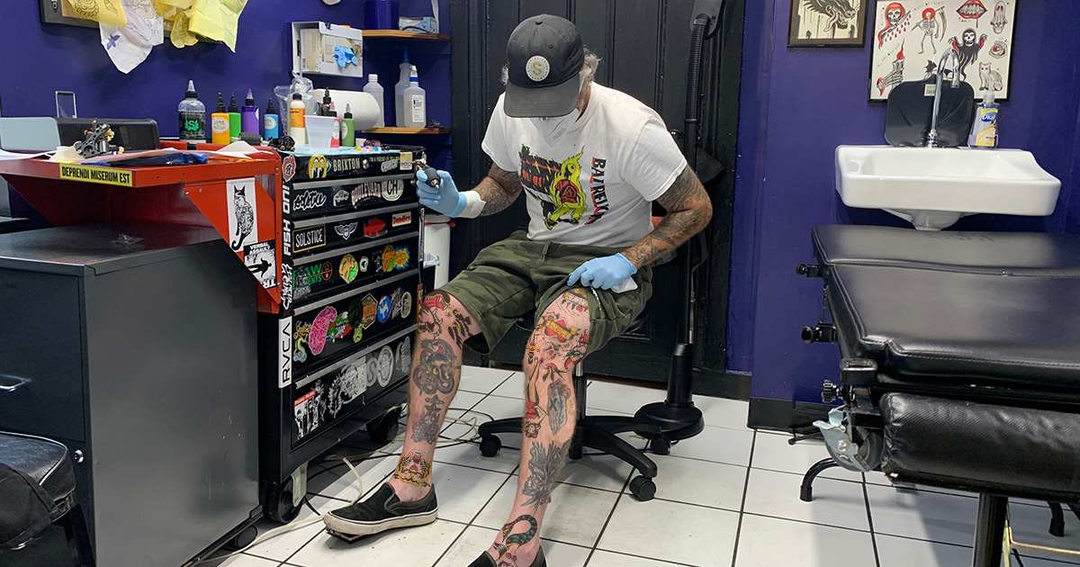 tattoos, tattooed, artist, upside down