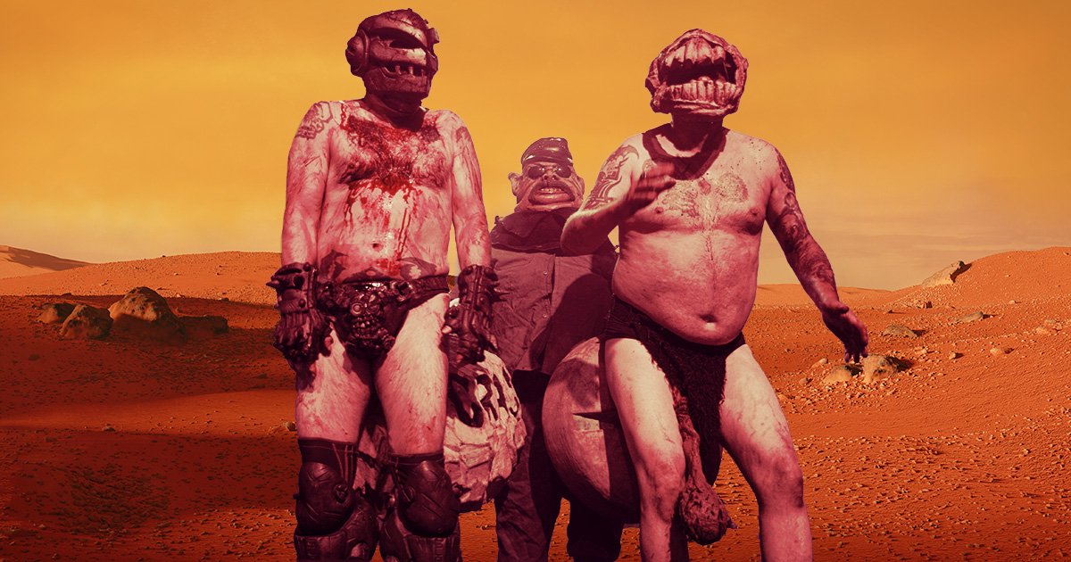 gwar, mars, space, funny, monster, alien, invade, band, rehearse, music, rover, robot, planet, solar system, orange, dusty, life, signs of life, discovery, revolutionary