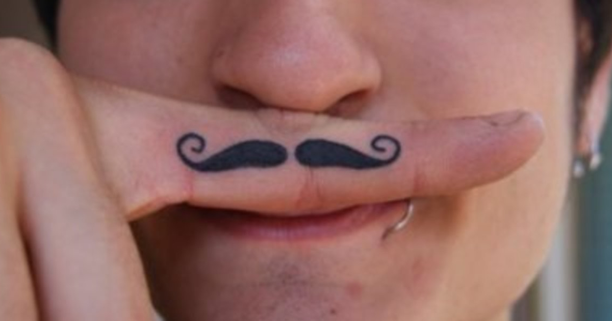 File:Finger moustache tattoo.jpg - Wikipedia