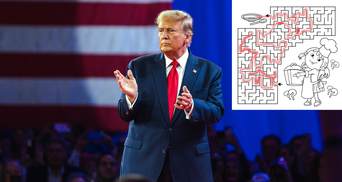 Trump Brags About Latest Cognitive Test After Crushing Kids Menu Maze