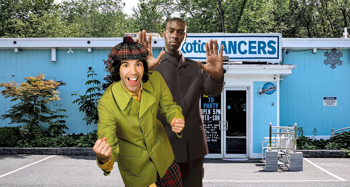 Nardwuar was escorted out of the Gentlemen’s Club because he addressed dancers by their real names