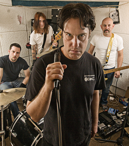 John Brannon of Negative Approach with makeup.