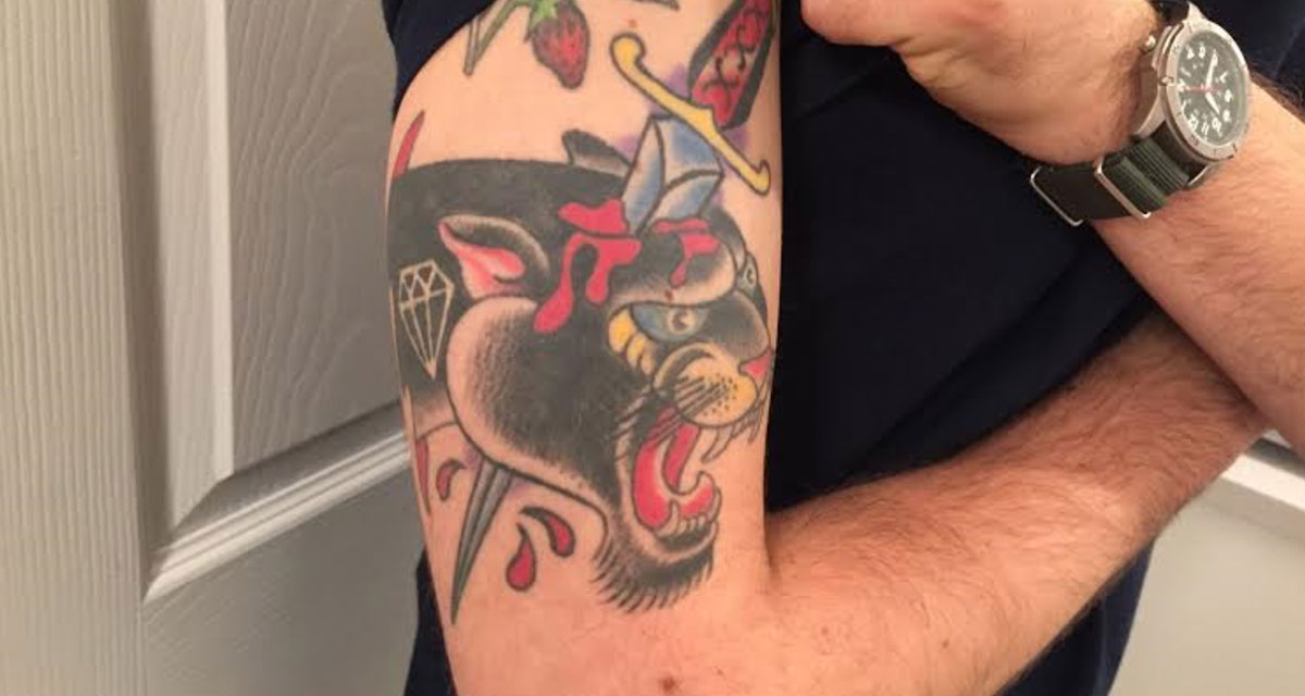 panther, stab, tattoo