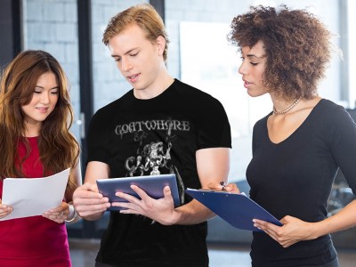 goatwhore, shirt, offensive, office, casual