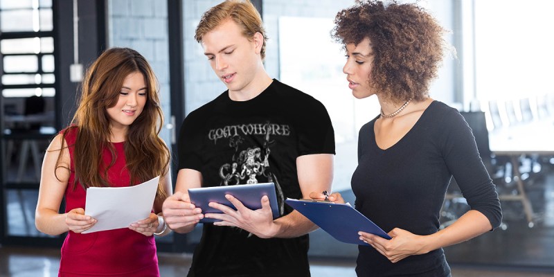 goatwhore, shirt, offensive, office, casual