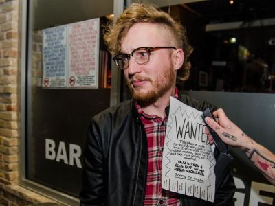 telephone, pole, flyer, bassist