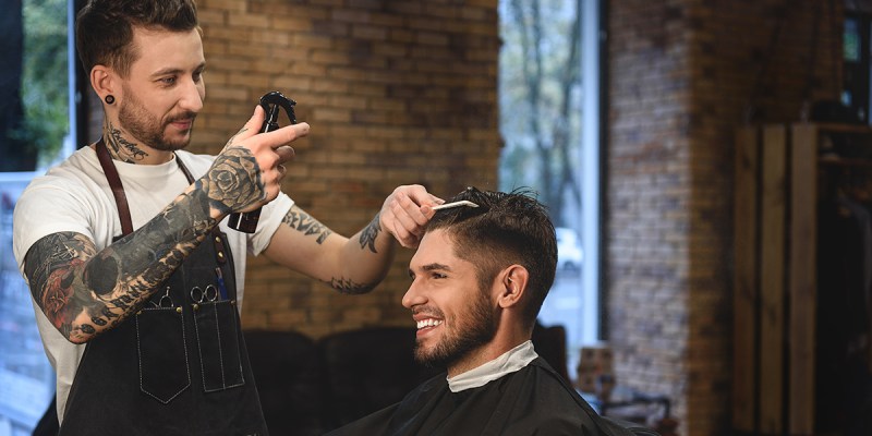 barber, haircut, tattooed