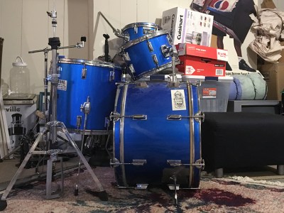 drums, set, kit, basement