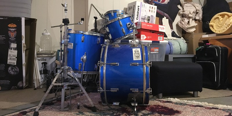 drums, set, kit, basement