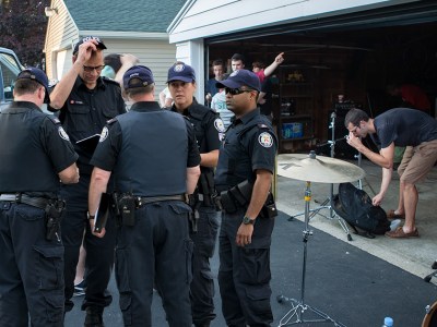 band, rehearsal, cops, success