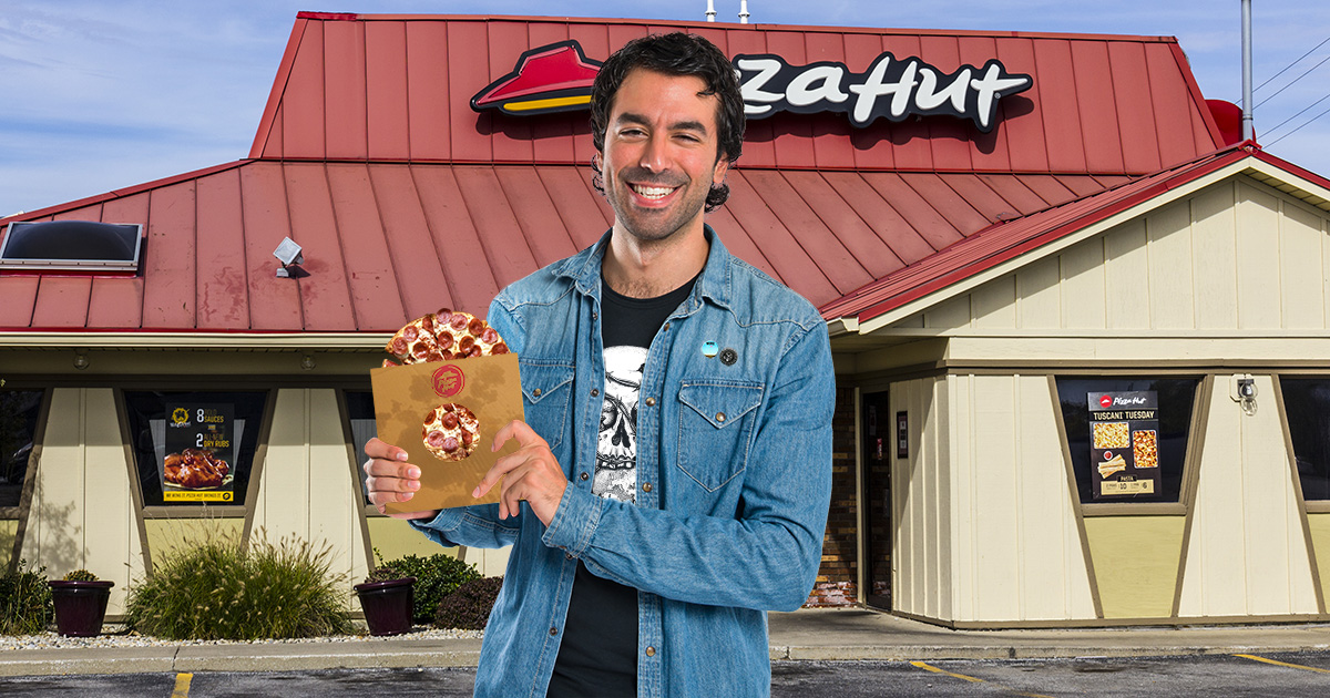 pizza hut, 7 inch, pizza