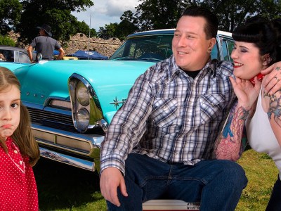 rockabilly, parents, child, confused