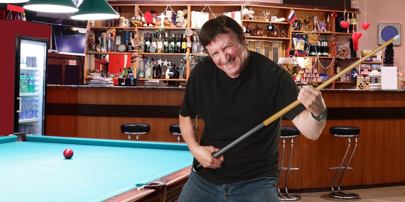 dad, pool, cue, guitar