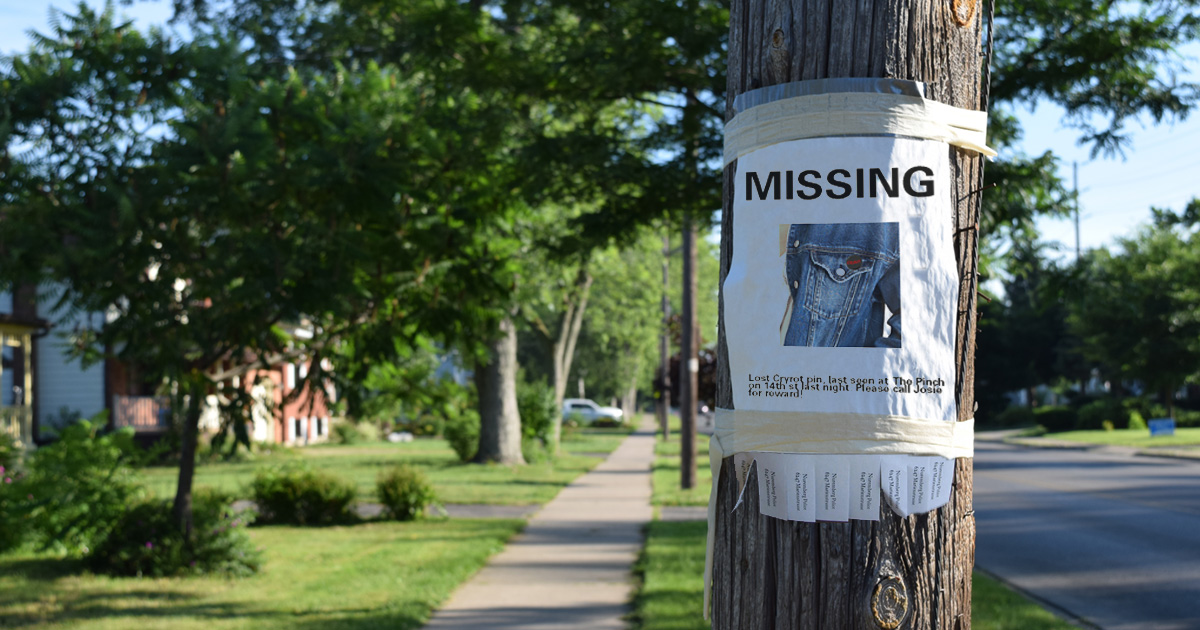 punk, pin, missing