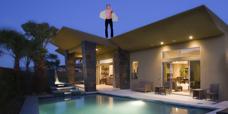 beto, pool, standing, jump