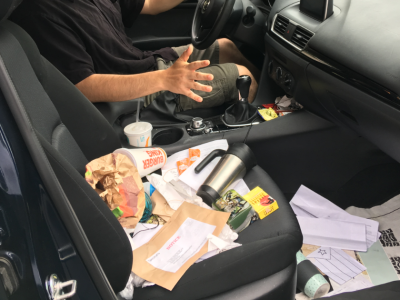 garbage, seat, floor