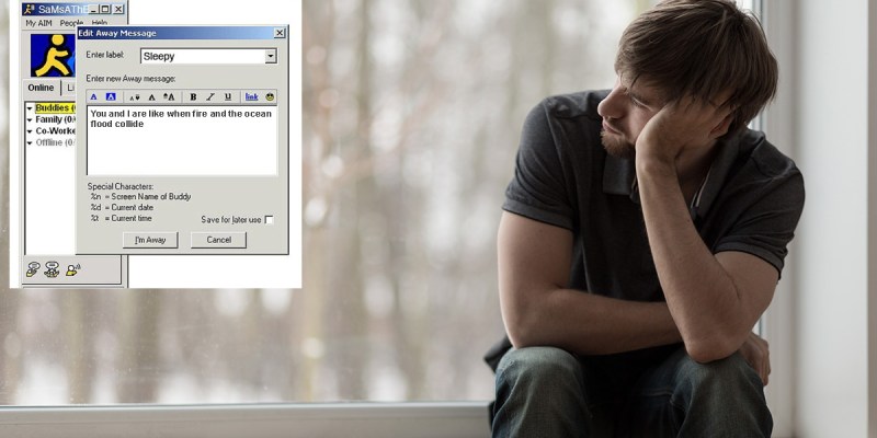 aim, message, breakup