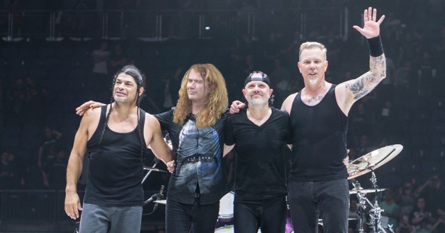 Dave Mustaine Rejoins Metallica to Create Supergroup, by Proxy Kicking Out Kirk Hammett, Who Rejoins Exodus to Create Supergroup, by Proxy Kicking Out Gary Holt, Who Re-Rejoins Slayer to Create Supergroup, by Proxy Resurrecting Jeff Hanneman, Who Rejoins Kerry King in Beautiful, Repentless Embrace