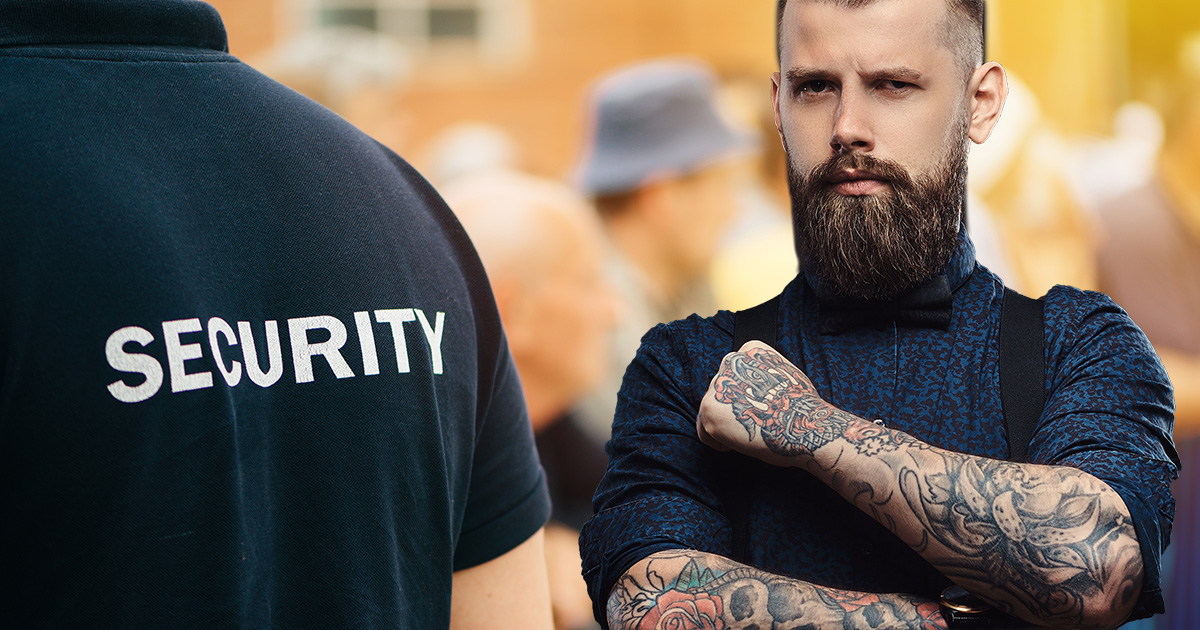 hand, tattoo, bouncer
