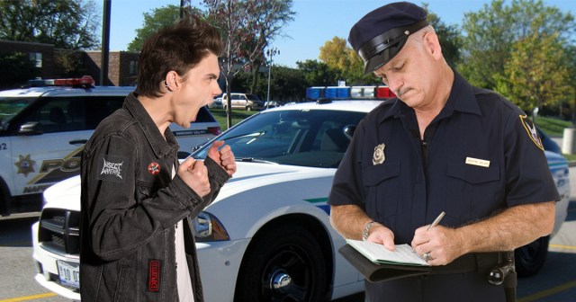 Punk Talking Way Out of Ticket and Into Assault Charge