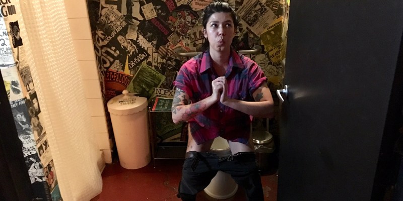 woman, squat, toilet