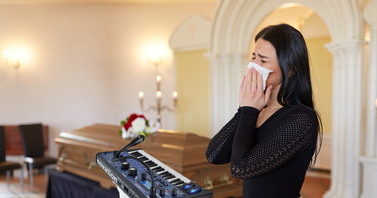 vocoder, eulogy, funeral