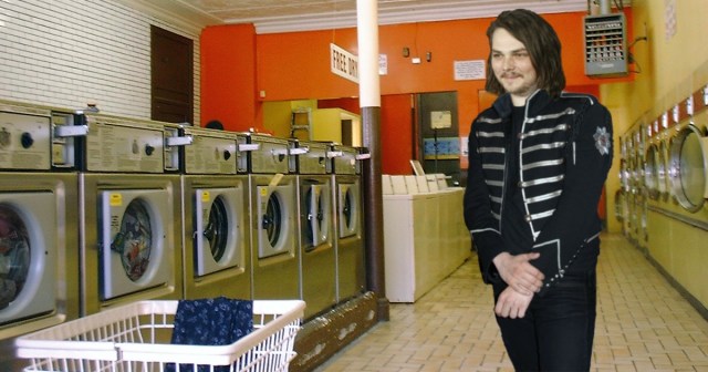 Gerard Way Forced to Do Laundry As Only Thing Clean to Wear Is 1800s Black Marching Band Uniform