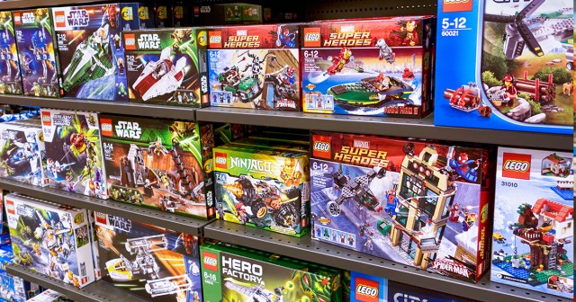Adult Man Walks Past LEGO Aisle a Little Bit Slower