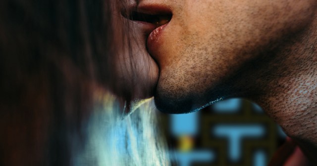 Couple Making Out at Barcade Rudely Blocking Ms. Pac-Man Cabinet