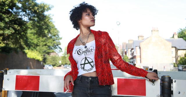 Vegan Punk Wearing Fruit Leather Jacket