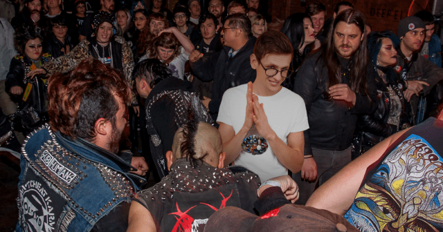 Venue Security Keeping Eye on Guy Next to Pit Holding Large Bag of Marbles
