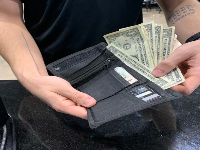 velcro, wallet, change