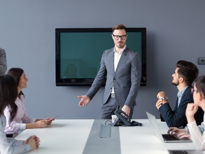 office, punk, presenter