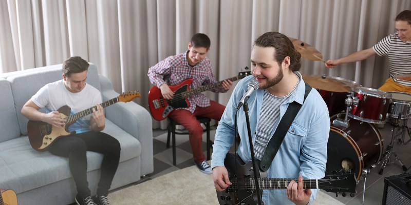 Band, guitar, anxious, compliments, confidence