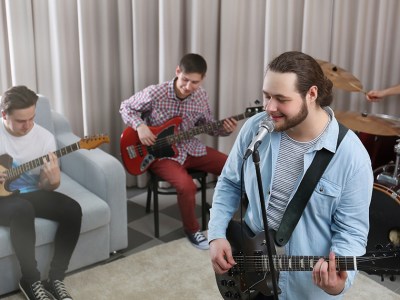 Band, guitar, anxious, compliments, confidence