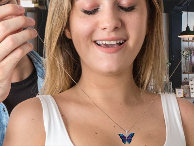 necklace, butterfly, girlfriend, hookup, spoiled, happy