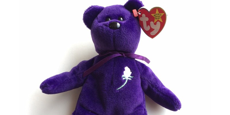 purple, bear, diana, princess diana, beanie baby