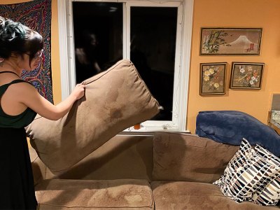 couch, cushion, flip