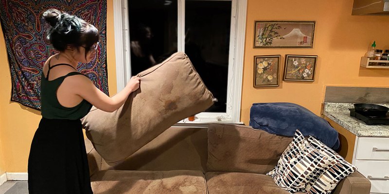 couch, cushion, flip