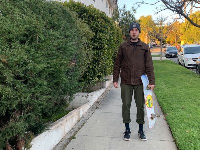 mall grab, cop, skateboarding