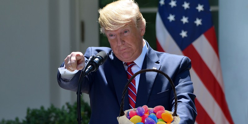 trump, Easter eggs, demolished