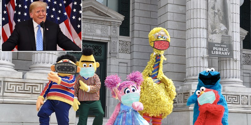 sesame street, coronavirus, trump, president